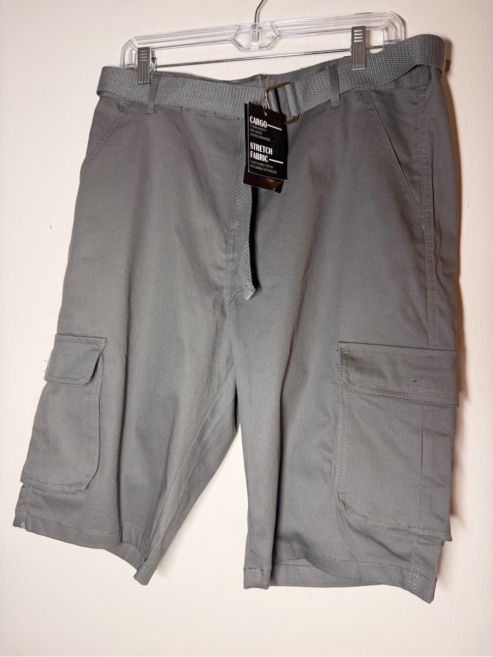 Blue Ice New York Men’s Cargo Stretch Belted Gray Size 36 Military Summer Hiking